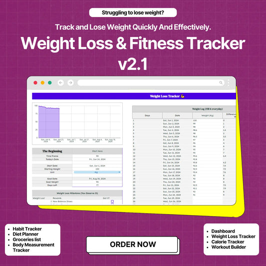 Weight Loss & Fitness Planning Spreadsheet V2.1