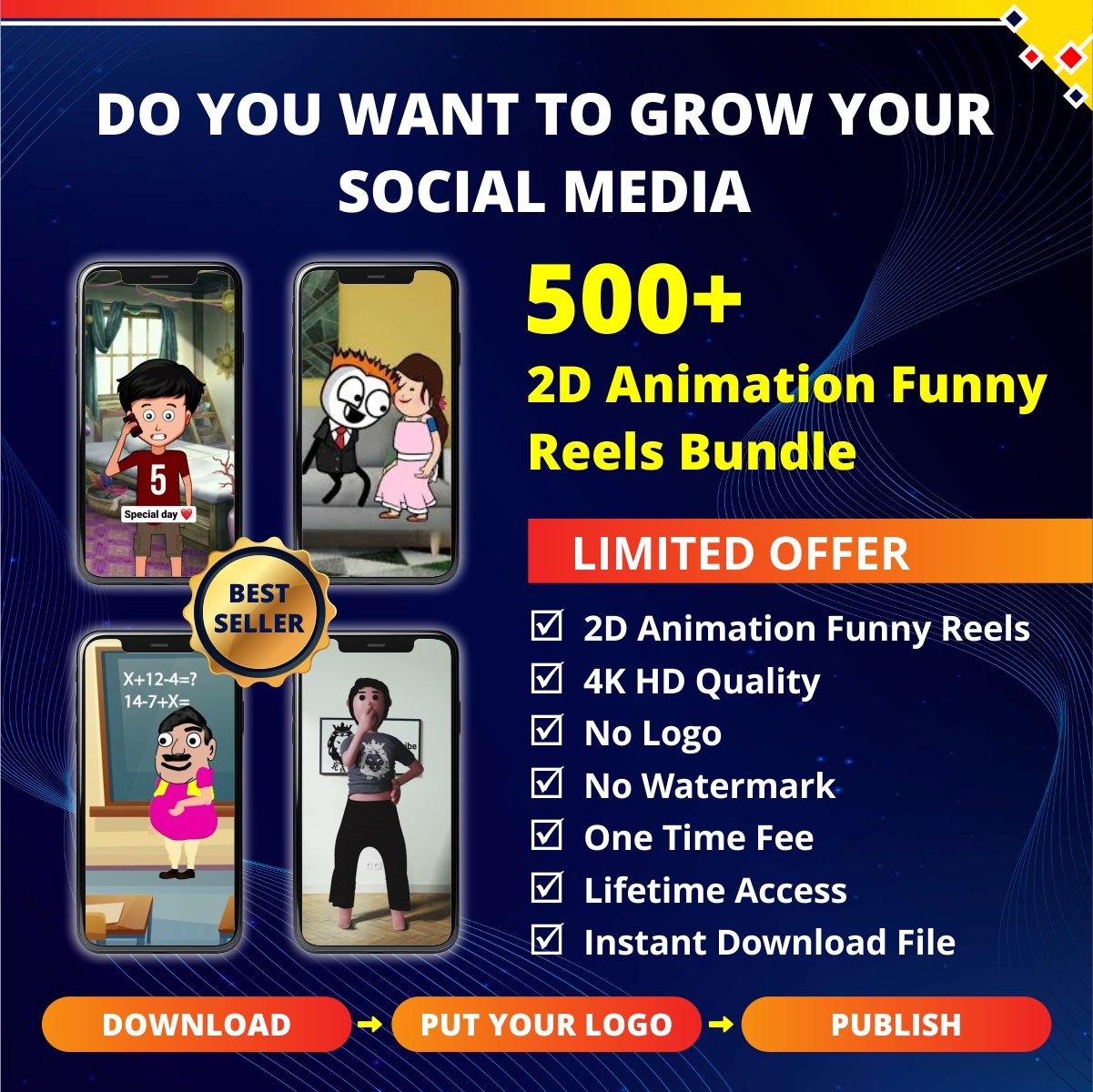 2D Animation Funny Reels Bundle