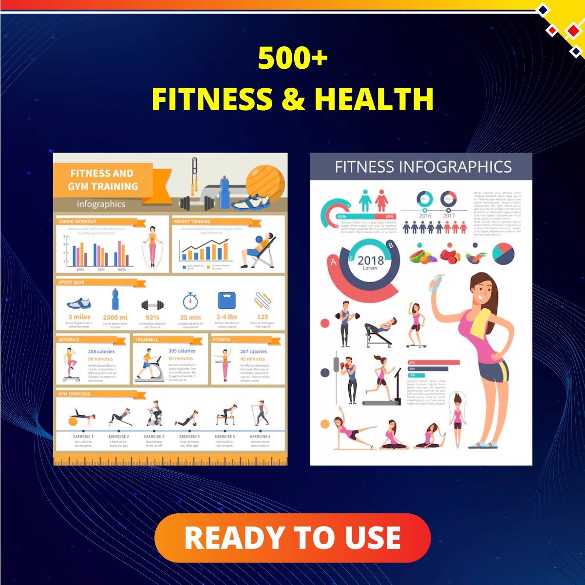 500+ Fitness and Health Infographic Post - Advanced Course for Fitness Coach